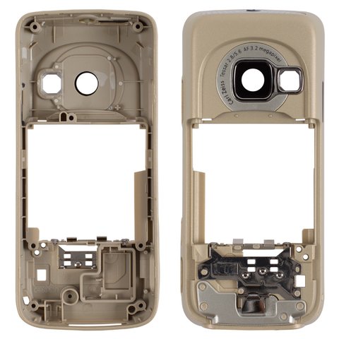 Середня частина корпусу для Nokia N73, золотиста, порожня