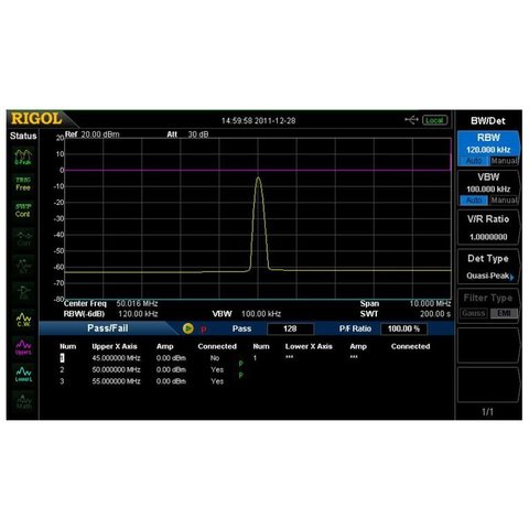 Фільтр ЕМП та квазіпіковий детектор RIGOL DSA800 EMI ключ активації 