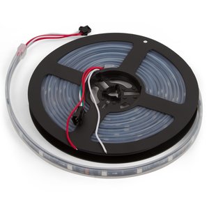 Світлодіодна стрічка RGB SMD5050, WS2811 чорна, з управлінням, IP67, 12 В, 30 діодів м, 1 м 