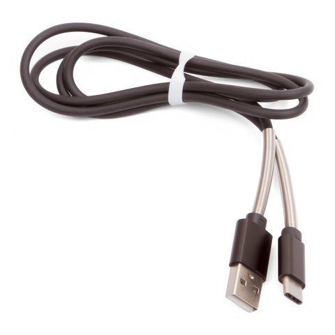 USB кабель, USB тип C, USB тип A, 100 см, чорний, spring