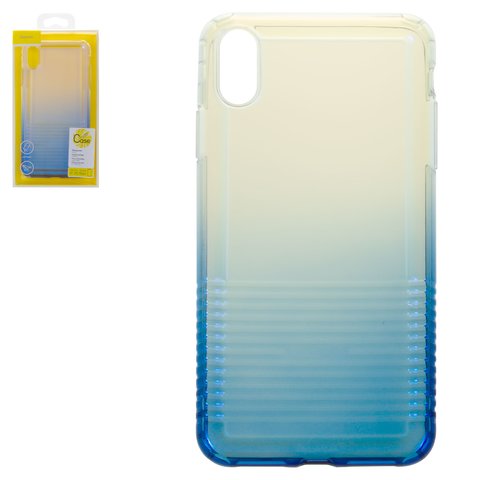 Чехол Baseus для iPhone XS Max, синий, с фактурой, прозрачный, силикон, #WIAPIPH65 XC03