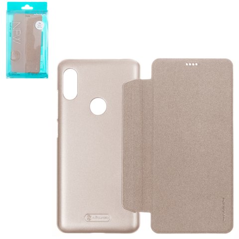 Чохол Nillkin Sparkle laser case для Xiaomi Redmi Note 6 Pro, золотистий, книжка, пластик, PU шкіра, M1806E7TG, M1806E7TH, M1806E7TI, #6902048167735