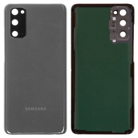 Задняя панель корпуса для Samsung G980 Galaxy S20, серая, со стеклом камеры, cosmic grey
