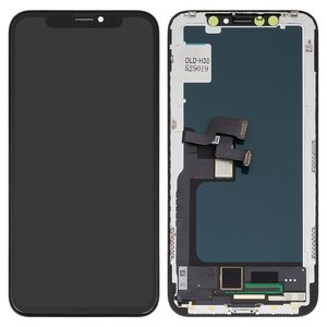 Дисплей для iPhone X, черный, с рамкой, Copy, TFT , ZY, LTPS FHD