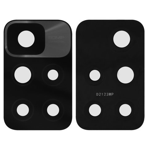 Скло камери для Xiaomi Redmi 10, Redmi 10 2022 , чорне, 21061119AG, 21061119DG