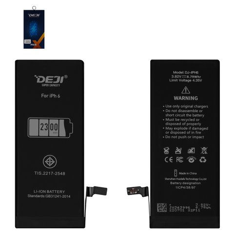 Акумулятор Deji для Apple iPhone 6, Li ion, 3,82 B, 2300 мАг, збільшена ємність, original IC