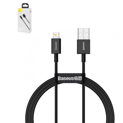 USB кабель Baseus Superior, USB тип A, Lightning, 100 см, 2,4 А, чорний, #CALYS A01