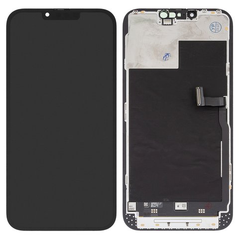 Дисплей для iPhone 13 Pro Max, черный, с рамкой, Оригинал переклеено стекло 