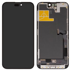 Дисплей для iPhone 14 Pro Max, черный, с рамкой, High Copy, без микросхемы, OLED , YK OEM hard