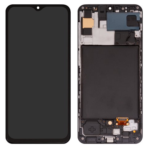 Дисплей для Samsung A307 Galaxy A30s, черный, с рамкой, Сopy, TFT 