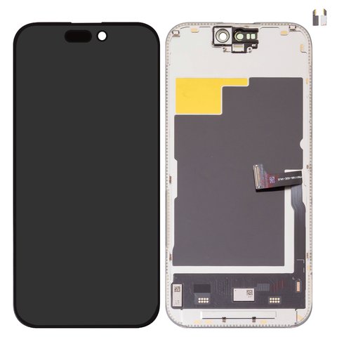 Дисплей для iPhone 15 Pro, черный, с рамкой, High Copy, без микросхемы, AMOLED , DD OLED soft, 120Hz