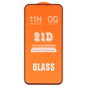 Защитное стекло для Samsung M556 Galaxy M55, совместимо с чехлом, Full Glue, без упаковки , черный