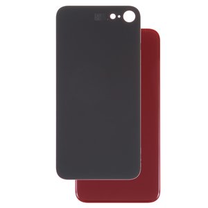 Housing Back Cover compatible with iPhone 8, red, need to remove the camera glass, small hole 