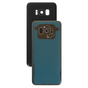 Panel trasero de carcasa puede usarse con Samsung G950F Galaxy S8, G950FD Galaxy S8, negra, con vidrio de cámara, completo, Original PRC , midnight black
