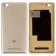 Housing Back Cover compatible with Xiaomi Mi 4c, (golden, with SIM card holder, with side button)