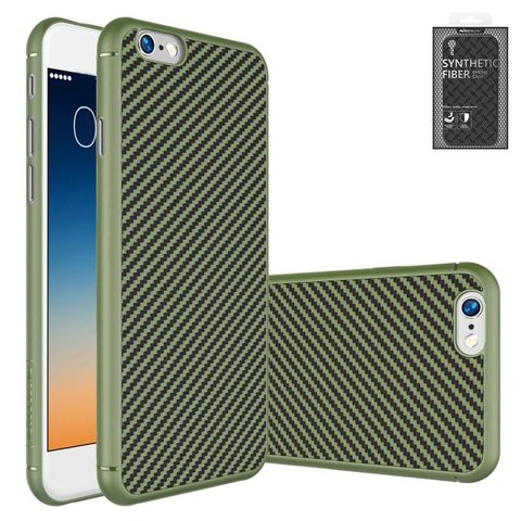 Case Nillkin Synthetic fiber compatible with iPhone 6 Plus, iPhone 6S Plus, green, without logo hole, Ultra Slim, plastic  #6902048130470