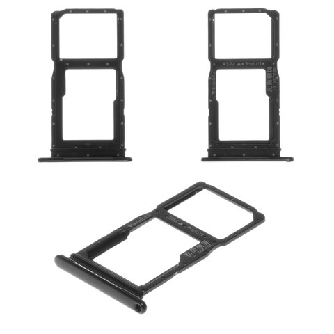 SIM Card Holder compatible with Huawei P Smart Z, black, with MMC holder, midnight black 