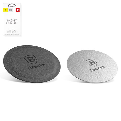 Metal Plates Baseus Magnet Iron Suit compatible with Car Holders, silver, black, PU leather, metal  #ACDR A0S