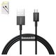 USB Cable Baseus Superior, (USB type-A, micro USB type-B, 100 cm, 2 A, black) #CAMYS-01