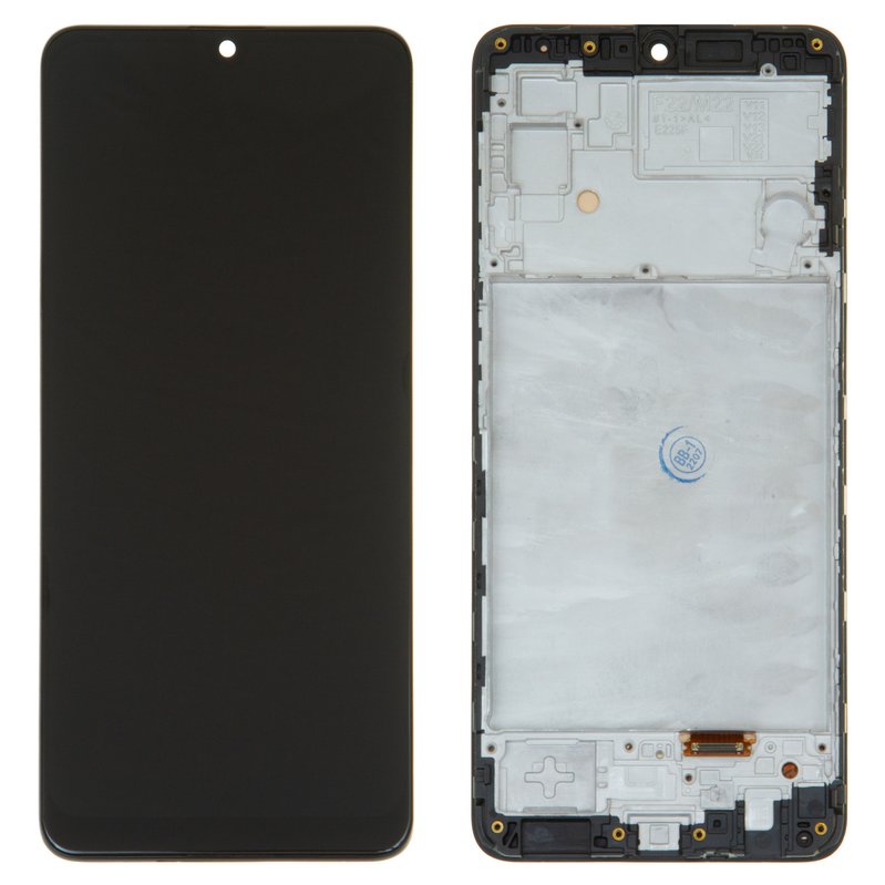 LCD compatible with Samsung M225 Galaxy M22, (black, with frame, High ...