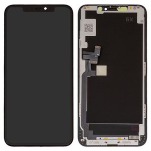 Дисплей для iPhone 11 Pro Max, черный, с рамкой, HC, без микросхемы, OLED , GX OEM hard