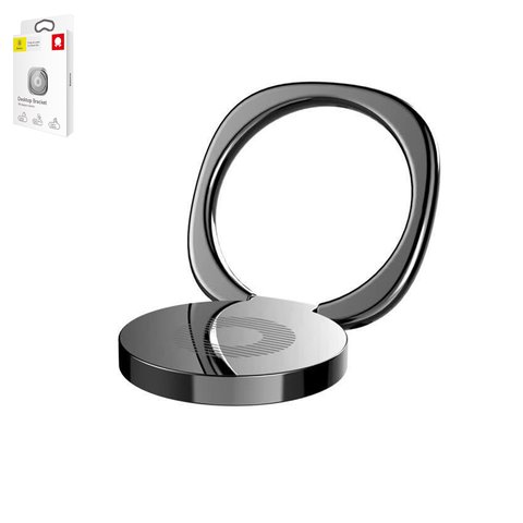 Держатель Baseus Privity, черный, кольцо, клейкая основа, металл, #SUMQ 01