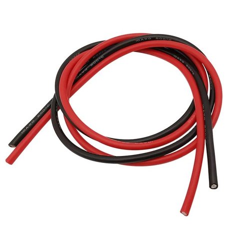 Wire In Silicone Insulation 10AWG, 5,3 мм², 1 m, red, UL3135 