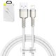 USB Cable Baseus Cafule Series Metal, (USB type-A, Lightning, 100 cm, 2.4 A, white, nylon braided) #CALJK-A02
