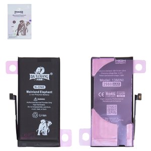 Battery Da Luxiang compatible with Apple iPhone 13 mini, Li ion, 3.88 V, 2980 mAh, High Capacity, original IC 