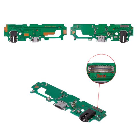 Flat Cable compatible with Vivo Y11 2019 , Y12 2019 , Y15 2019 , headphone connector, charge connector, with microphone, Copy, charging board, 40 pin 9 mm  