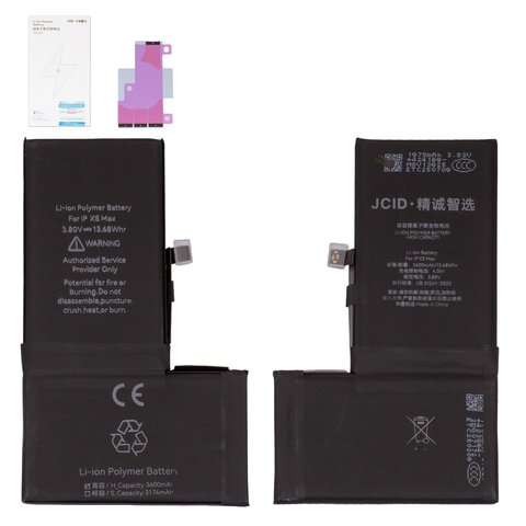 Battery JCID compatible with Apple iPhone XS Max, Li Polymer, 3.8 V, 3600 mAh, High Capacity 
