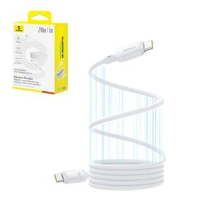 USB кабель Baseus PicoGo, 2xUSB тип C, 100 см, 240 Вт, белый, силиконовый, магнитный, #P10376800211 00