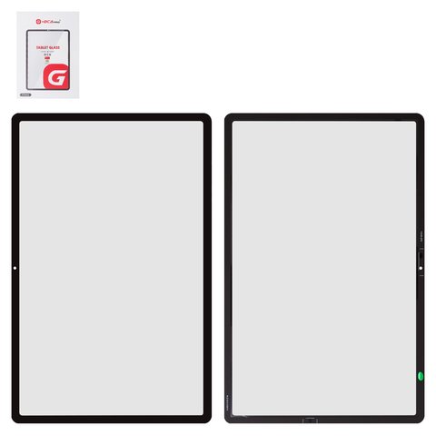 Housing Glass G+OCA PRO compatible with Samsung T730  Galaxy Tab S7 FE 12.4" Wi FI, T735  Galaxy Tab S7 FE 12.4" LTE, T736B  Galaxy Tab S7 FE 12.4" LTE 5G, with OCA film, black 