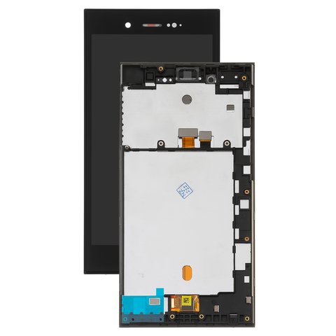 LCD compatible with Blackberry Z3, black, with frame, Original PRC  