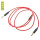 AUX Cable Hoco UPA12, (TRS 3.5 mm, TRRS 3.5 mm, 100 cm, red, with microphone, silicone)