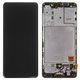LCD compatible with Samsung A415 Galaxy A41, (black, with frame, Original, service pack, original glass) #GH82-22860A/GH82-23019A