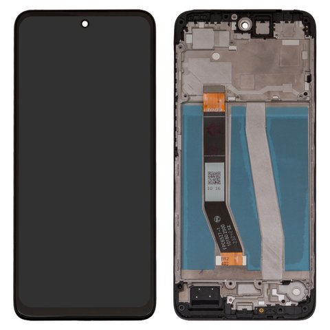 LCD compatible with Motorola Moto G14 PAYF0010IN, black, with frame, High Copy, FPC6527