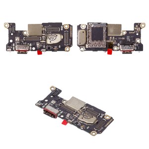 Flat Cable compatible with Xiaomi Poco F5 Pro, charge connector, with microphone, with components, High Copy, charging board 