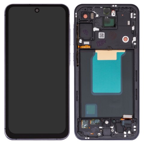 LCD compatible with Samsung A556 Galaxy A55, black, with frame, Copy, TFT  