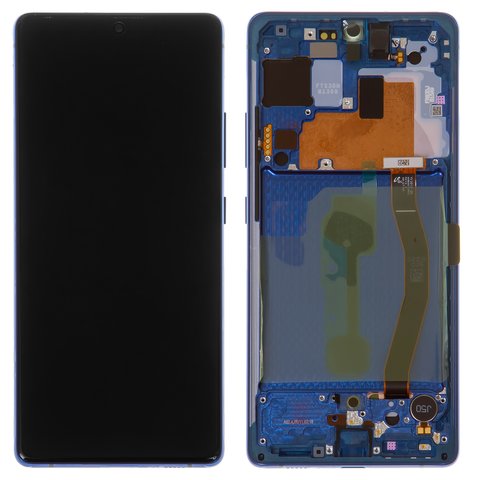 Pantalla LCD puede usarse con Samsung G770 Galaxy S10 Lite, azul, con marco, Original, empaque industrial, #GH82 21672C GH82 21992C GH82 22045C