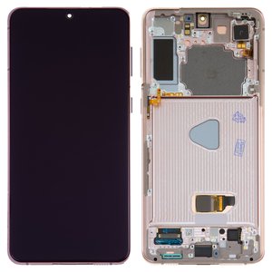Pantalla LCD puede usarse con Samsung G996 Galaxy S21 Plus 5G, morado, con marco, Original, empaque industrial, phantom violet, #GH82 24554B GH82 24553B GH82 27268B GH82 27267B