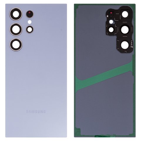 Panel trasero de carcasa puede usarse con Samsung S928 Galaxy S24 Ultra, azul claro, con vidrio de cámara, titanium blue