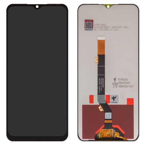 Pantalla LCD puede usarse con Tecno Spark 8P, Spark 8T, Spark 9 Pro; Infinix Hot 11, negro, sin marco, FLYCDI, JTO103AG