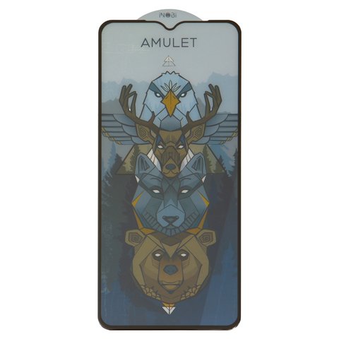 Vidrio de protección templado iNobi Amulet puede usarse con ZTE Blade A34, Blade A54, Blade A73 4G, Blade A75 4G, Full Glue, Anti Static, negro, capa de adhesivo se extiende sobre toda la superficie del vidrio
