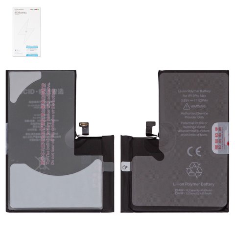 Batería JCID puede usarse con Apple iPhone 13 Pro Max, Li Polymer, 3.85 V, 4550 mAh, mayor capacidad