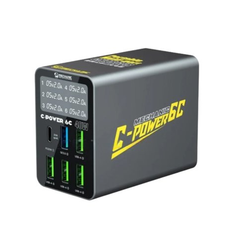 Adaptador de red Mechanic C Power 6C, 40 W, Quick Charge, Power Delivery PD , 6 puertos