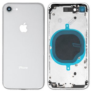 Корпус для iPhone 8, белый, с держателем SIM карты, с боковыми кнопками
