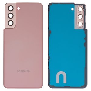 Задняя панель корпуса для Samsung G991 Galaxy S21 5G, розовая, со стеклом камеры