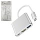 Адаптер Type-C - HDMI + USB3.0 + Type-C, конвертер, білий, hub
