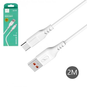 USB кабель SkyDolphin S61TB, USB тип C, USB тип A, 200 см, 2,4 А, білий